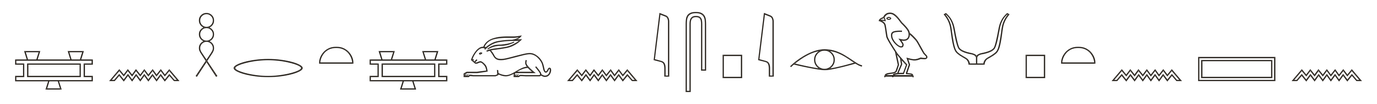 Ground-truth signs rendered as hieroglyphs